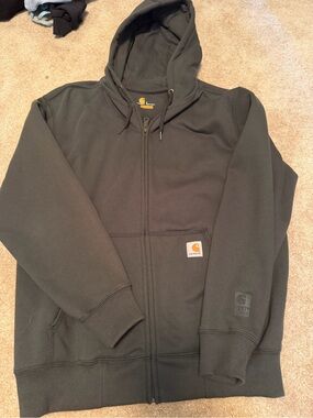 Carhartt Men’s Dark Green Full-Zip Hooded Work Jacket